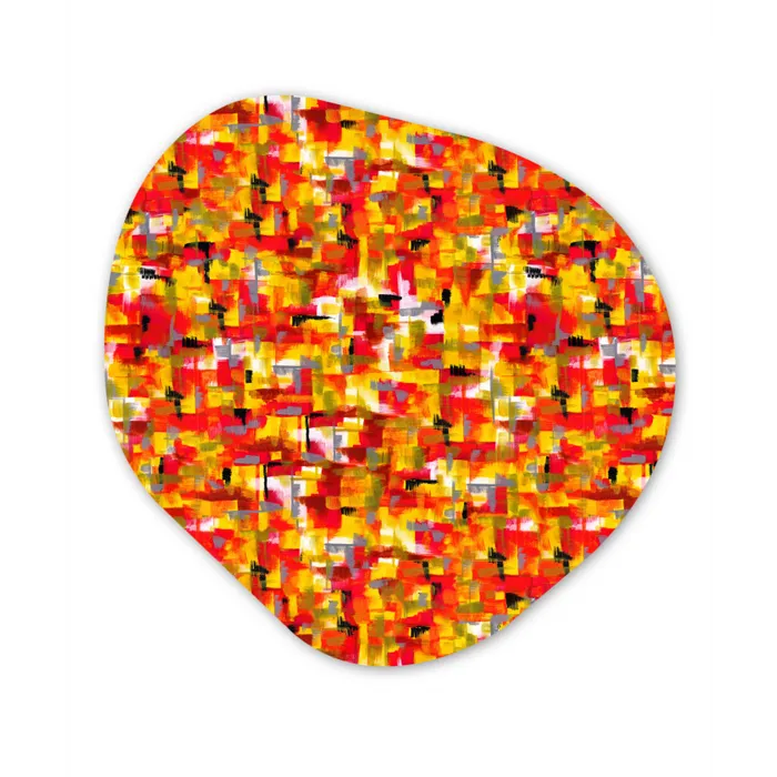 Abstract - Verf - Rood Wandcirkel Organisch Forex 3mm klein 629 -3d