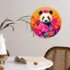 Kimono - Roze - Panda - Bloemenkroon Wandcirkel kunststof plaat 5mm dik klein -sfeer4