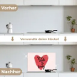 Hart - Rood - Valentijn keuken achterwand spatscherm klein -voor_na_DE