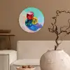 Dobbelstenen - Kleurrijk - Getallen - Stipjes Wandcirkel plexiglas klein -sfeer1