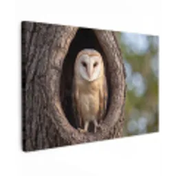Kerkuil - Boom - Natuur - Bruin canvas 2cm klein -z3d