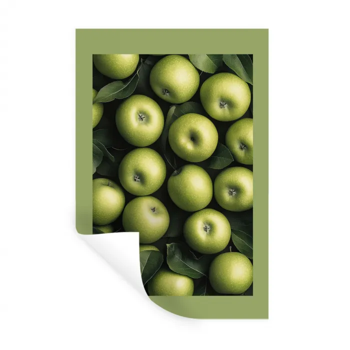 Appels - Groen - bladeren Muursticker klein -3d