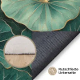 Patroon - Bladeren - Groen Vloerkleed Rechthoek klein 1091 -uniquesellingpoint_antislip_DE_DE