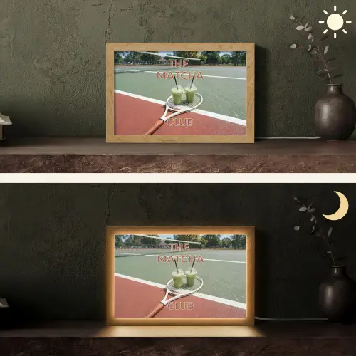Matcha Club - Tennis - Matcha Light Box met kabel (Tafellamp) klein -sfeer3