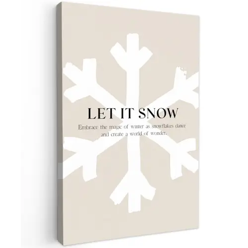 Kerst - Let it snow - Sneeuwvlok - Winter - Quotes canvas 2cm klein -z3d