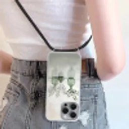 Vazen - Bladeren - Groen Hoesje iPhone 16 Pro Max met koord klein -sfeer5