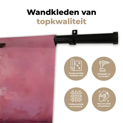 Zee - Roze - Cactus Wandkleed katoen klein -sfeer2