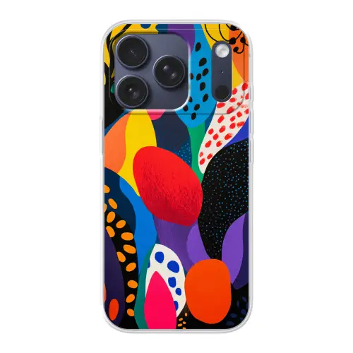 Bloemen - Bladeren - Abstract - Rood Telefoonhoesje iPhone 17 Pro klein -3d
