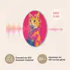 Kat - Kimono - Bloemen - Roze Akoestische PET Vilt - Rond klein -USP_NL