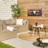Schedel - Bloemen - Graffiti tuinposter los doek klein -sfeer4