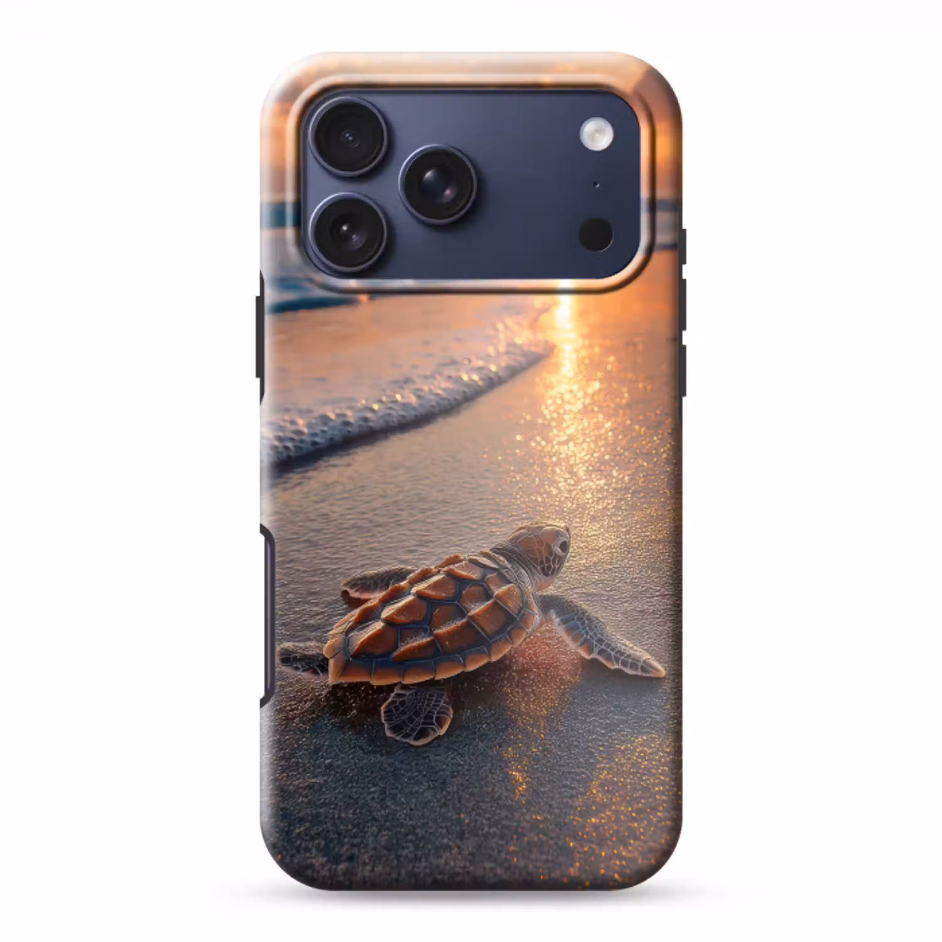 Schildpad - strand - Zonsondergang Toughcase MagSafe Apple iPhone 17 Pro Max klein -3d