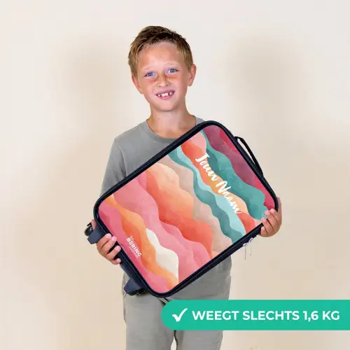 Abstracte golven Kinderkoffer - Zwart klein -sfeer4_NL