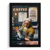 Melkmeisje - Barista - Koffie - Vintage - Kunst - Abstract - Schilderij - Oude meesters fotolijst zwart zonder passe partout klein -3d