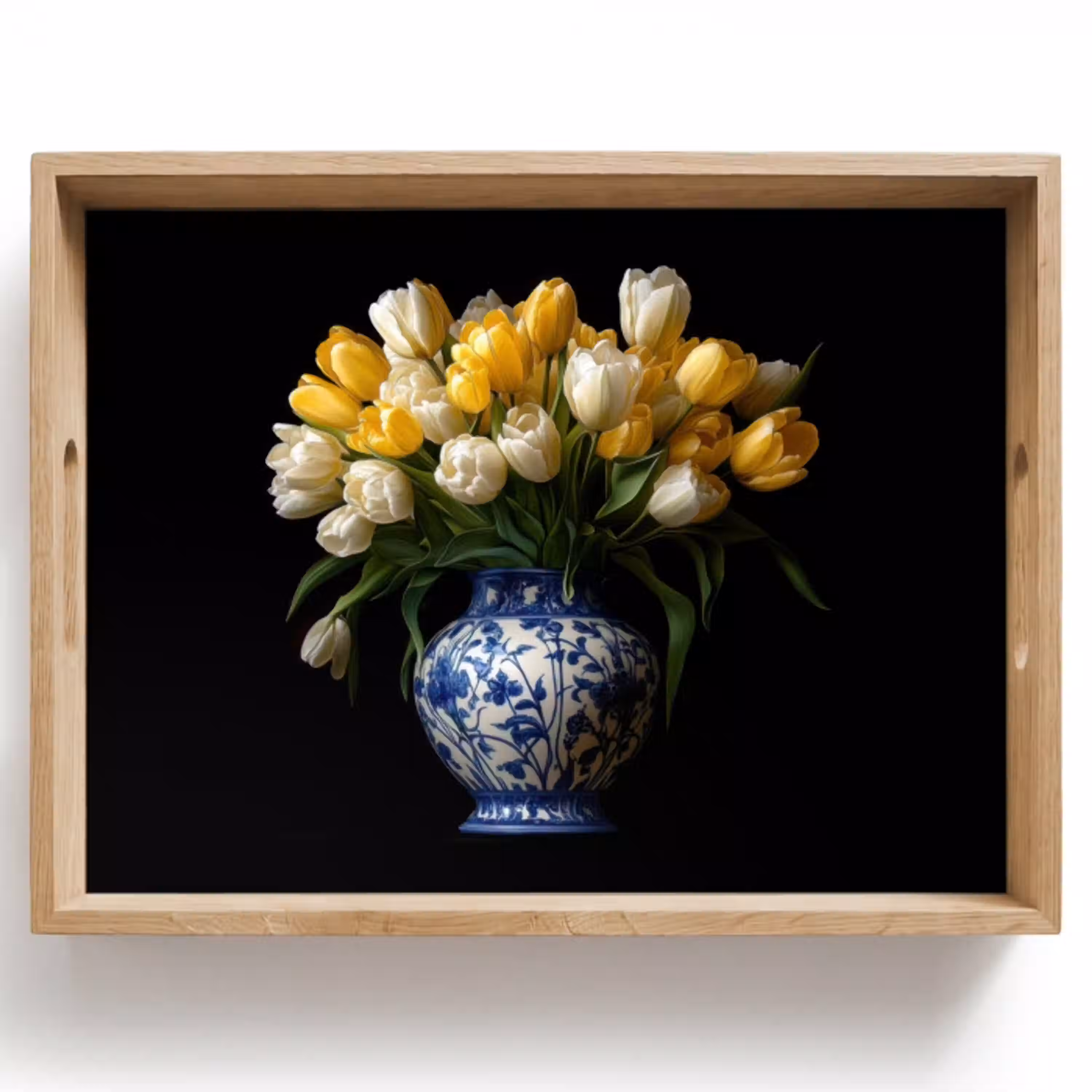 Geel - Tulpen - Vaas - Bloemen Dienblad Rechthoek middel -z3d_shopping