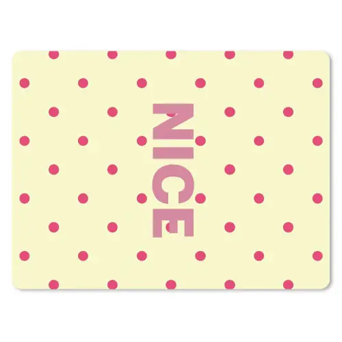 Nice - Stippen - Roze - Geel muismat rubber klein -3d