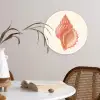 Schelp - Roze - Structuur Wandcirkel kunststof plaat 5mm dik klein -sfeer4