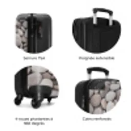 Kiezels - Stenen - Grijs NBS - Handbagage koffer - Volwassenen Unisex middel zzzzzzzbolletjes_FR