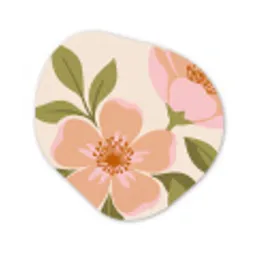 Grafisch - Bloemen - Roze Wandcirkel Organisch Aluminium middel -3d