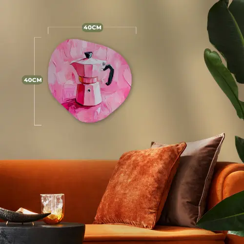 Roze - Verf - Coffee Wandcirkel Organisch Forex 3mm klein -sfeer3