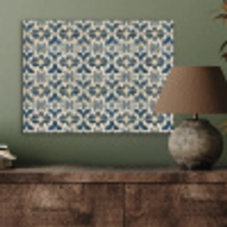 Tegel - Patroon - Blauw - Beige PET vilt klein 837 -sfeer2