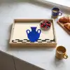 Vaas - Blauw - Geblokt - Modern Dienblad Rechthoek middel -sfeer2