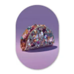 Edelstenen - Glitters - Paars - Kleurrijk Wandcirkel Ovaal Forex klein -3d