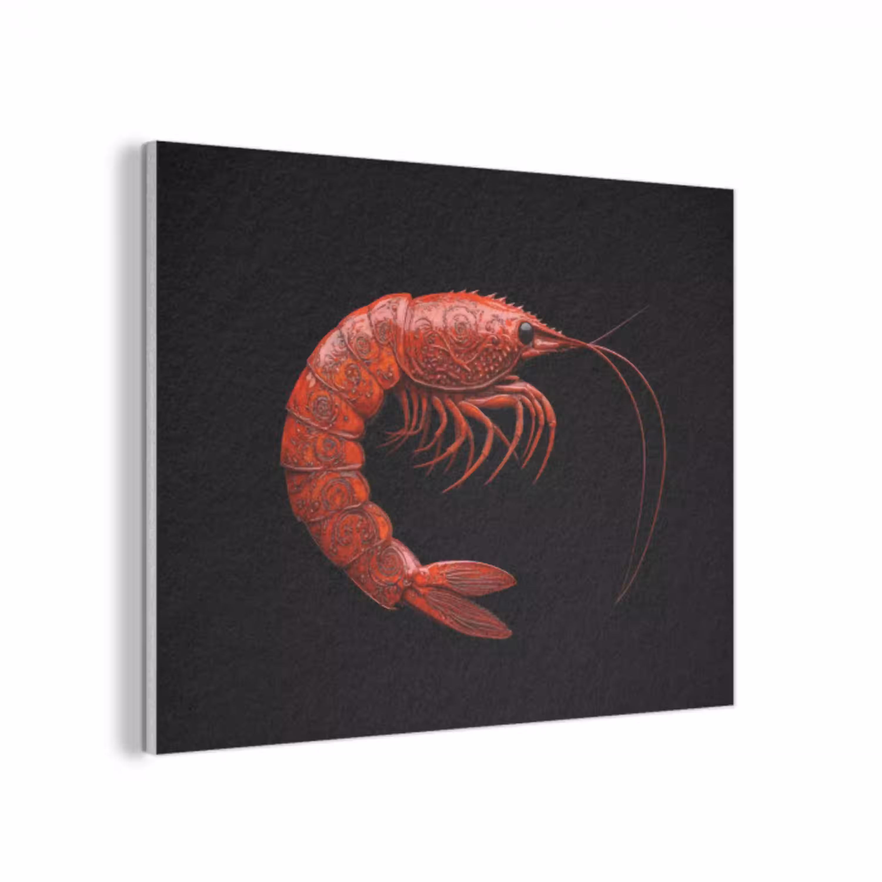 Garnaal - Rood - Dieren PET vilt klein -3d