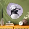 Pinguïn - Koksmuts - Lief - Paars Wandcirkel Organisch Aluminium middel -sfeer2