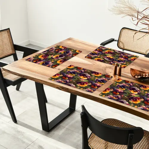 Warm - Patroon - Penseel - Viooltjes Placemat vinyl groot 368 -zzsfeer4_Kitchenyeah-website