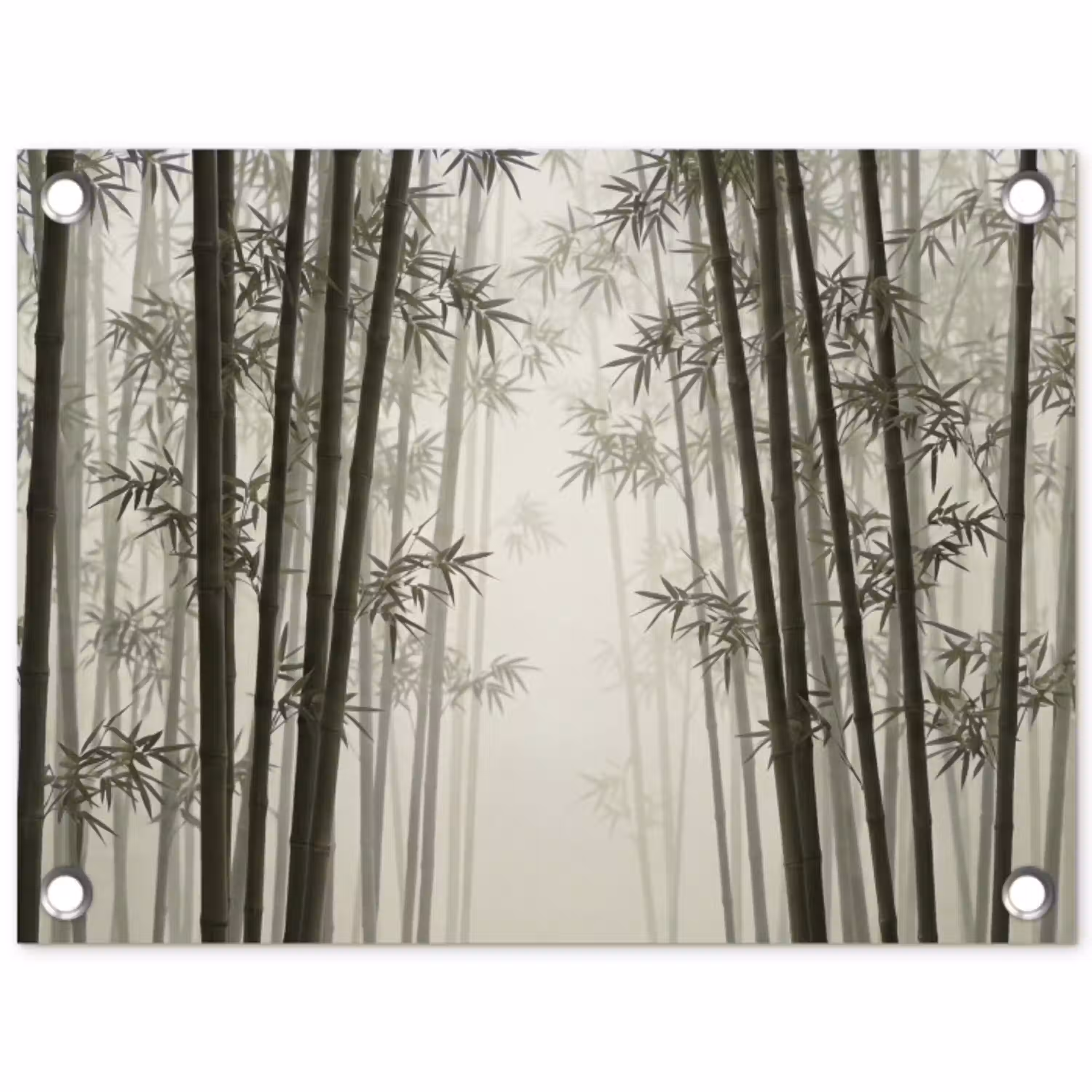 Bamboe - Bos - Mist - Natuur tuinposter los doek klein -3d
