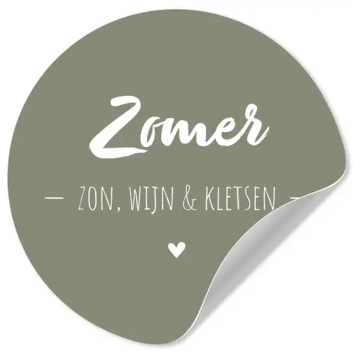 Quotes - Zomer, zon, wijn & kletsen - Tekst - Zomer Wandcirkel behangsticker klein -3d