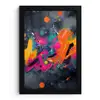 Abstract - Graffiti - Kleurrijk - Verfspatten fotolijst zwart zonder passe partout klein -3d
