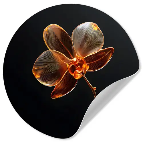Orchidee - Doorzichtig - Bloem Wandcirkel behangsticker klein -3d
