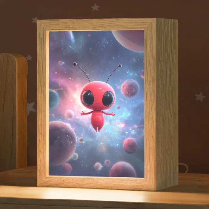Buitenaards wezen - Rood - Planeten Light Box met kabel klein -zzz_3d_website