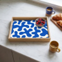 Vormen - Abstract - Blauw - Golven Dienblad Rechthoek middel -sfeer2