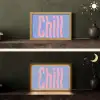 Chill - Roze - Blauw - Golvend Light Box met kabel (Tafellamp) klein -sfeer3