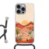 Landschap - Heuvels - Zonsondergang Hoesje iPhone 16 Pro Max met koord klein -3d