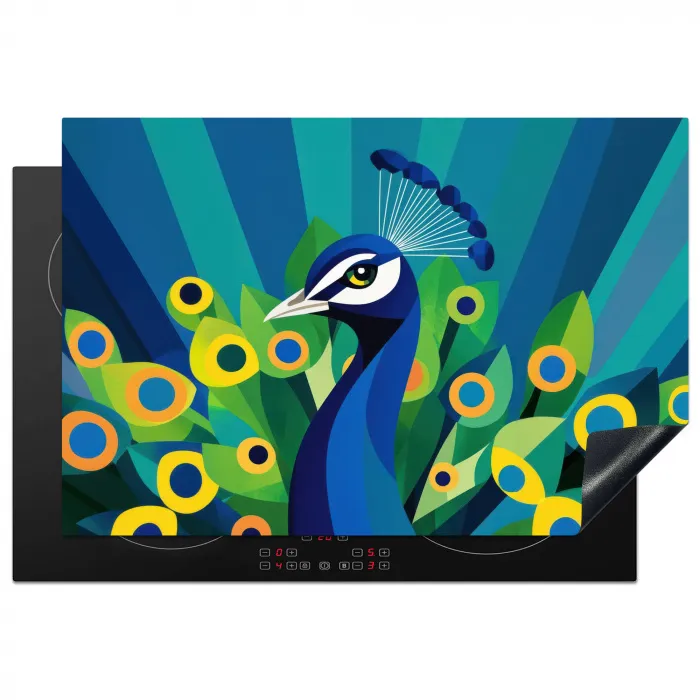 Pauw - Cirkels - Blauw Inductie beschermer vinyl 3mm klein -3d