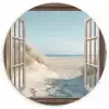 Doorkijk - Helmgras - Duinen - Zee - Landschap Wandcirkel plexiglas klein -3d