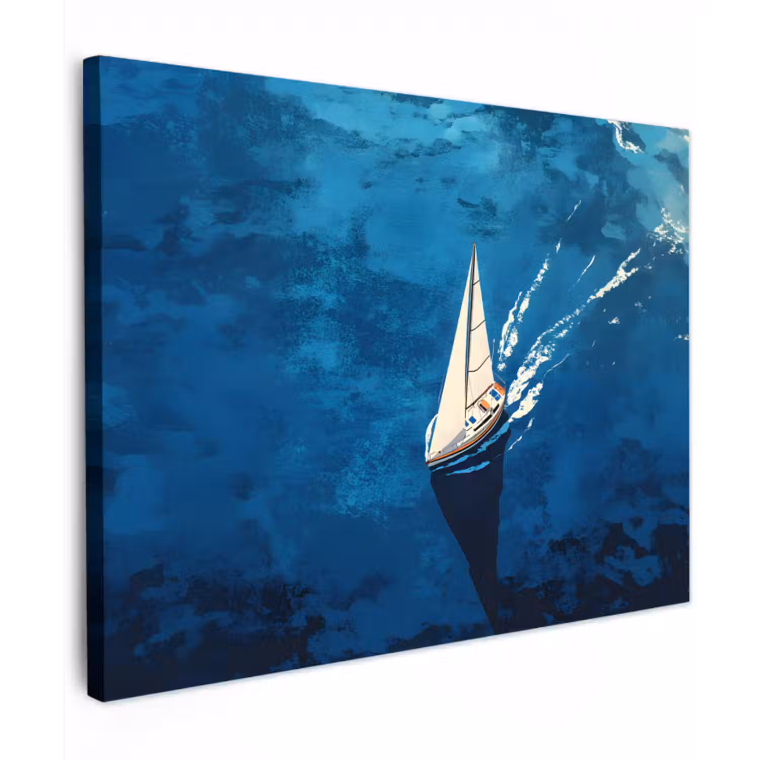 Canvas schilderij - Zeilboot - Water - Abstract - Schaduw