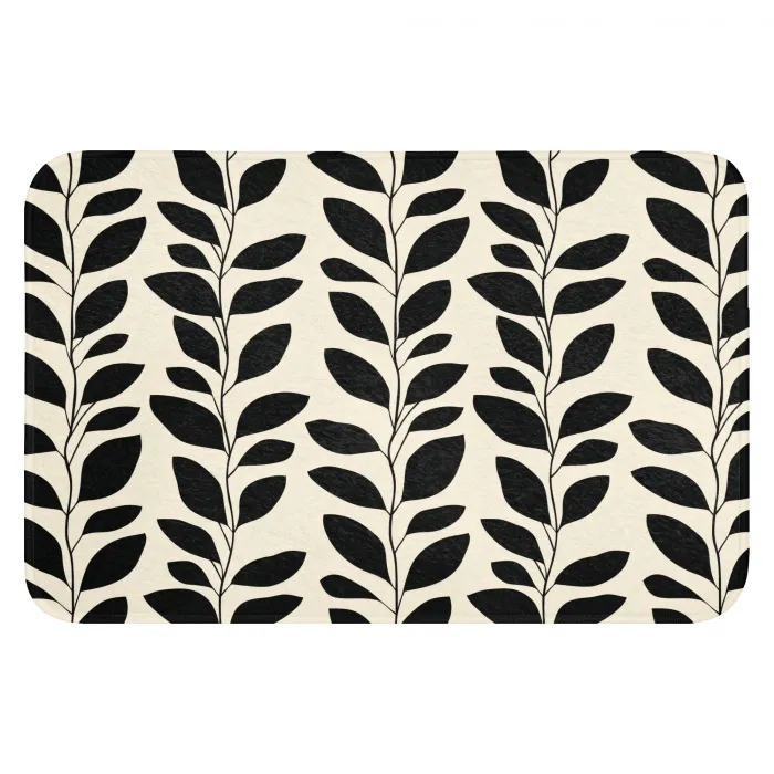 Botanisch - Dessin - Zwart - Beige WCmat klein 1009 -3d