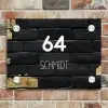 Stenen goud zwart - Modern Naambord Rechthoek middel -sfeer3