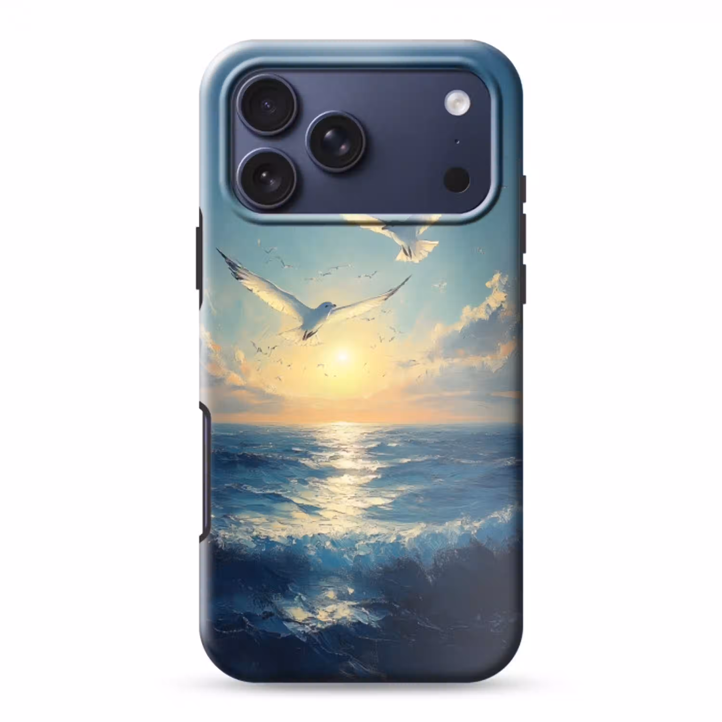 Meeuwen - Zee - Wolken -Blauw Toughcase MagSafe Apple iPhone 17 Pro Max klein -3d