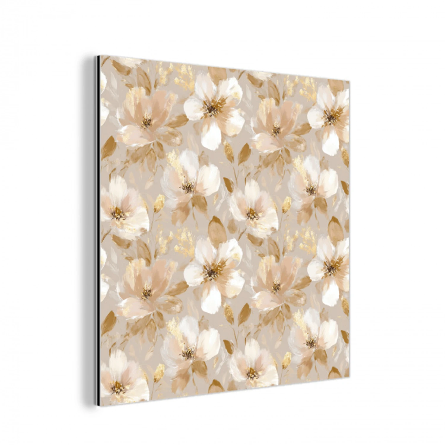 Bloemen - artistiek - Goud aluminium wit klein 46 -3d