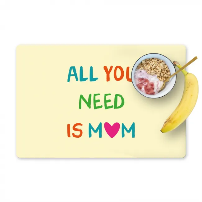 Hartje -  Moeder - Tekst - Kleurrijk Placemat vinyl groot -zzzproduct_Kitchenyeah-website
