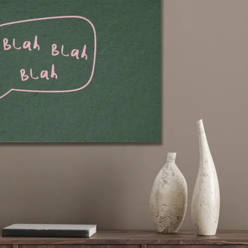 Tekstwolkje - Donkergroen - BLAH BLAH BLAH PET vilt klein -sfeer6_closeup