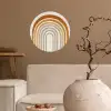 Minimalistisch - Boog - Lijnen - Beige Wandcirkel behangsticker klein -sfeer1