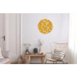 Bloesemtak - Aquarel - Geel Wandcirkel aluminium klein 190 -woonkamer