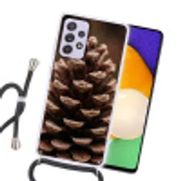 Dennenappel - Bos - Herfst - Bruin - Sfeervol Hoesje Samsung Galaxy A52 5G met koord klein -sfeer1