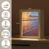Zee - Strand - Zonsondergang - Wolken - Horizon Light Box met kabel (Tafellamp) klein -USP_NL